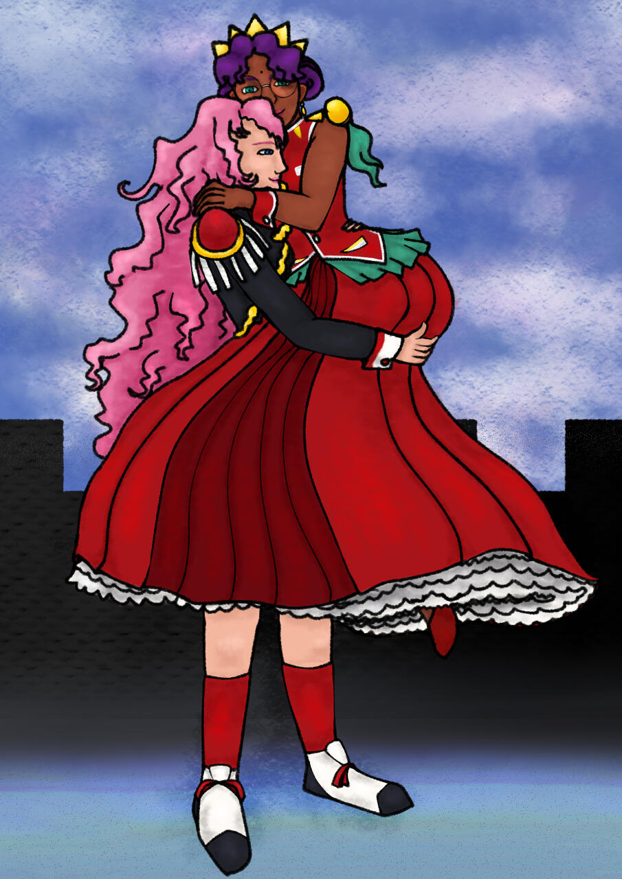 Utena Tenjou (left), and Anthy Himemiya (right) from Revolutionary Girl Utena.