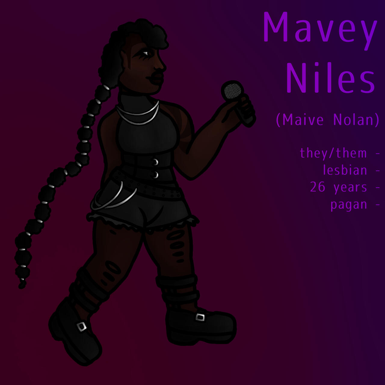OC Mavey Niles (irl name Maive Nolan).